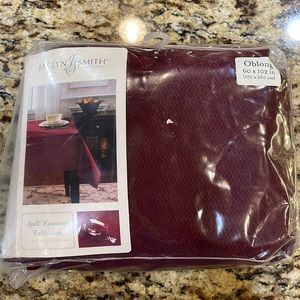 Vintage Jaclyn Smith Wine Colored Oblong Tablecloth